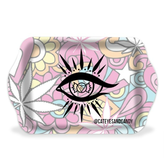 Cat Eyes and Candy Pink Rolling Tray