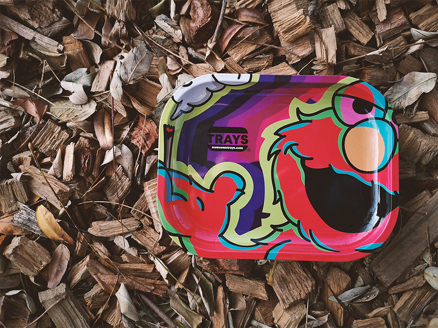 Red Animal Art Rolling Tray