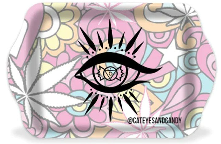 Cat Eyes and Candy Pink Rolling Tray